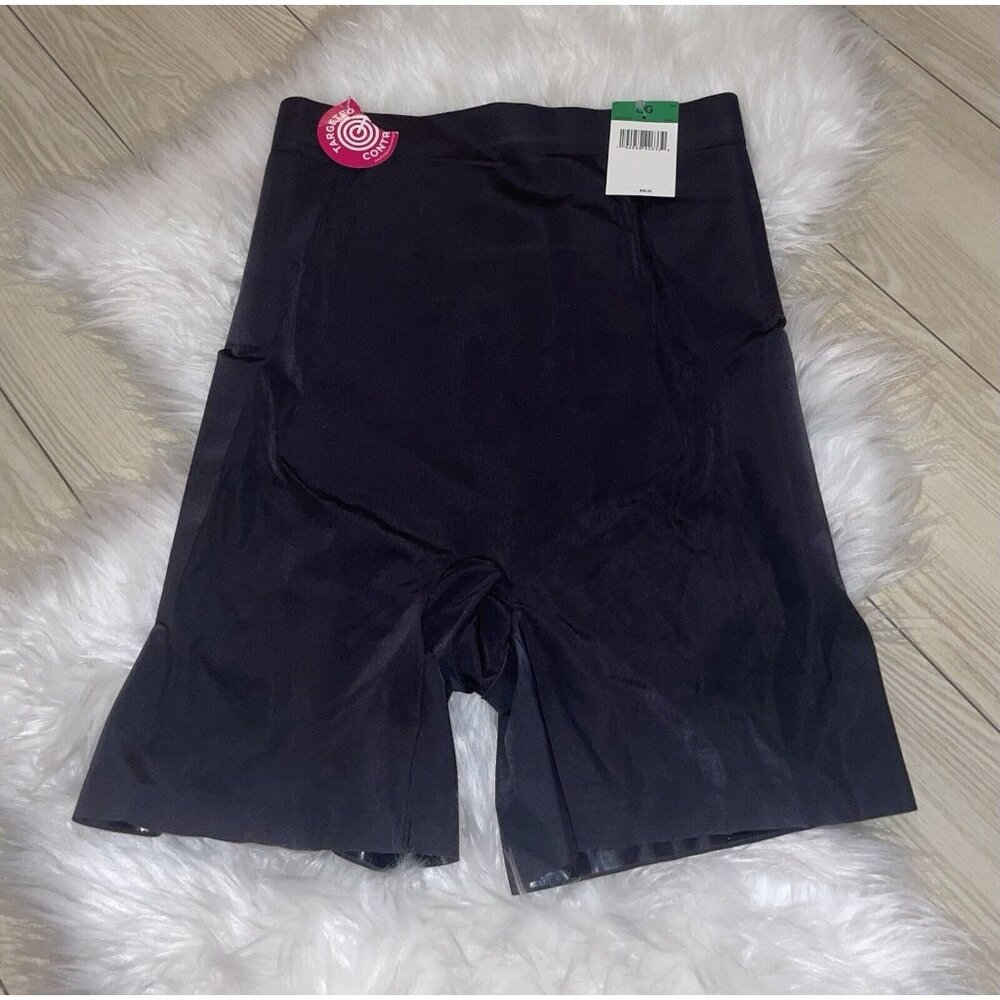 Maidenform DMS088 Womens High Waist Girlshorts Shapewear L Large Black New